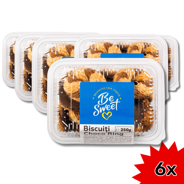 PACHET 6 x BESWEET BISCUITI CHOCO RING (PRODUS DE POST) 250G