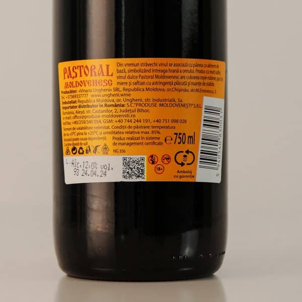 Vin UNGHENI Pastoral Moldovenesc Rosu Dulce 0,75 L - Image 2