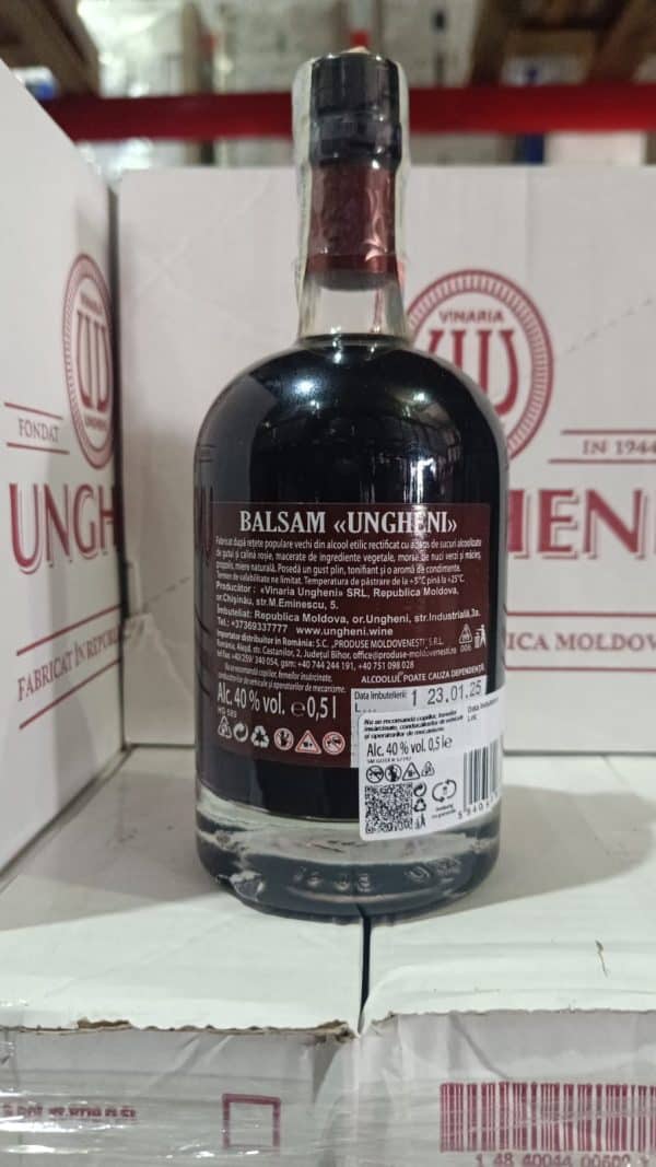 Balsam UNGHENI Digestiv cu Extract Natural de Plante 40% 0,5L - Image 2