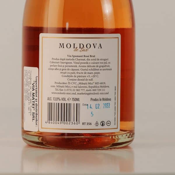 MILESTII MICI SPUMANT MOLDOVA DE LUX ROSE BRUT 0.75L - Image 2