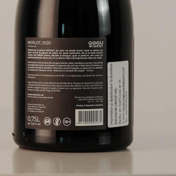Vin Rosu Sec Instinct Merlot Gogu Winery - Image 2