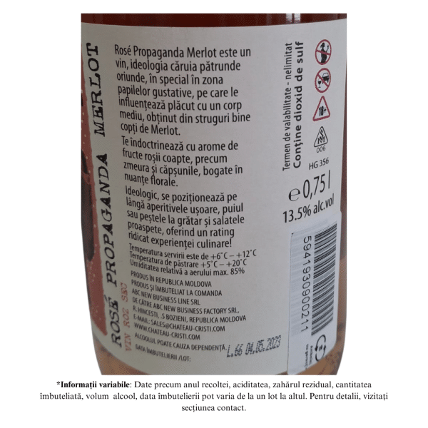 Vin Rose Sec, Politika Propaganda, Chateau Cristi, 0.75L - Image 2
