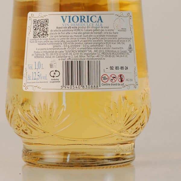 Suvorov Letto Viorica Vin Alb Demidulce 1L - Image 2