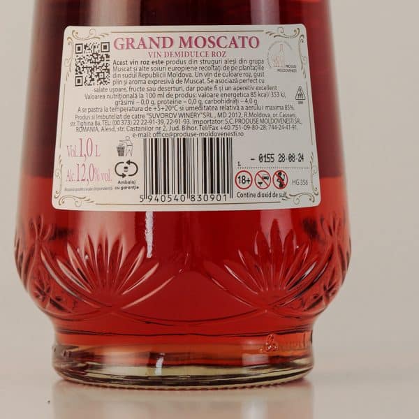 Suvorov Letto Grand Moscato: Vin Rose Demidulce de 1L - Image 2
