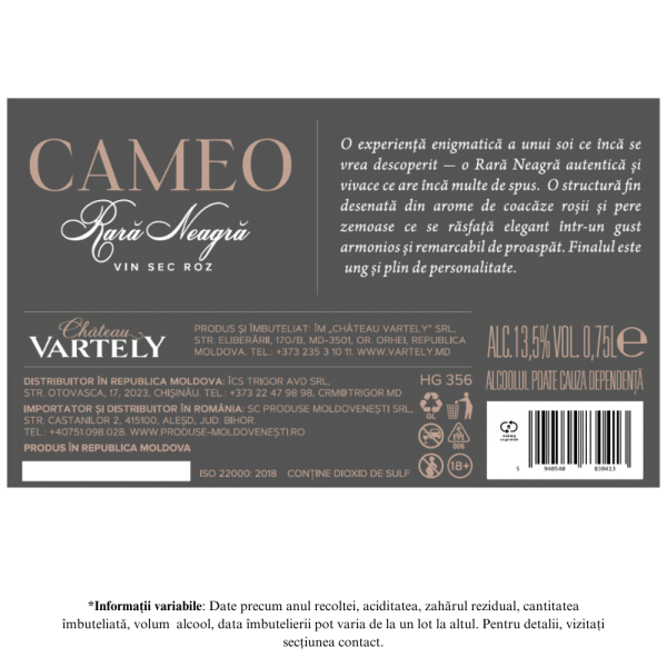 Vin Rose - Vartely Cameo Rara Neagra - Image 2