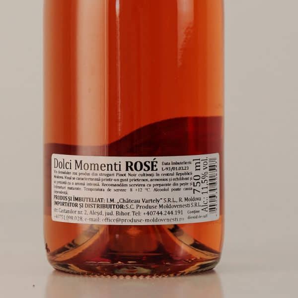 Vin roze demidulce, Dolci Momenti, Pinot Noir, Chateau Vartely, 0.75 L - Image 2