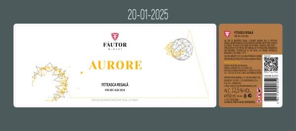 Vin alb sec, Feteasca Regala, Aurore, Fautor Winery, 0.75L - Image 2