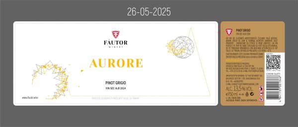 Vin alb sec, Pinot Grigio, Aurore, Fautor Winery, 0.75L - Image 2