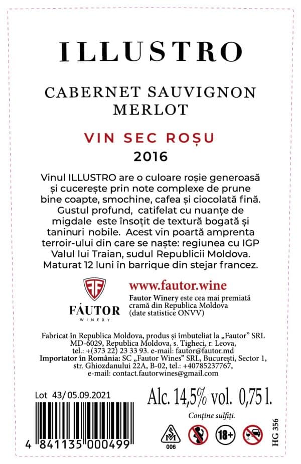 Vin rosu sec, Illustro, Fautor Winery, 0.75L - Image 2