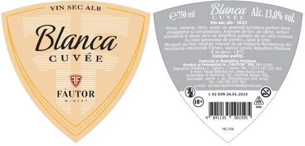 Vin alb sec, Summer Blanca Cuvee, Fautor, 0.75L - Image 2