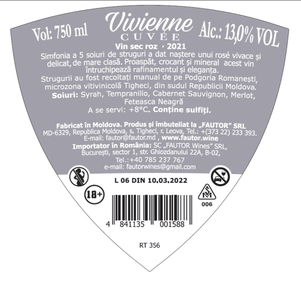 Vin rose sec, Summer Vivienne Cuvee, Fautor, 0.75L - Image 2