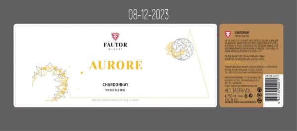 Vin alb sec, Chardonnay, Aurore, Fautor, 0.75L - Image 2