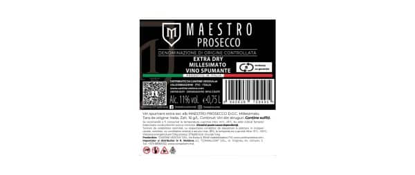 Vin spumant MAESTRO PROSECCO Millestimato D.O.C. Extra Dry - Image 2