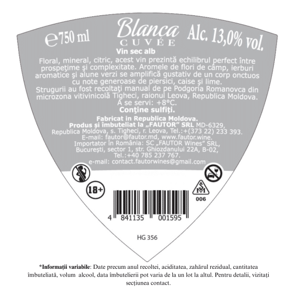 Vin alb sec, Summer Blanca Cuvee, Fautor, 0.75L - Image 2