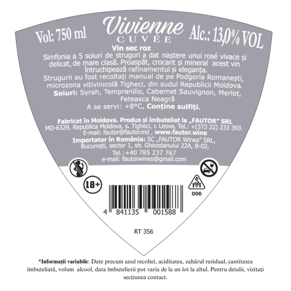 Vin rose sec, Summer Vivienne Cuvee, Fautor, 0.75L - Image 2