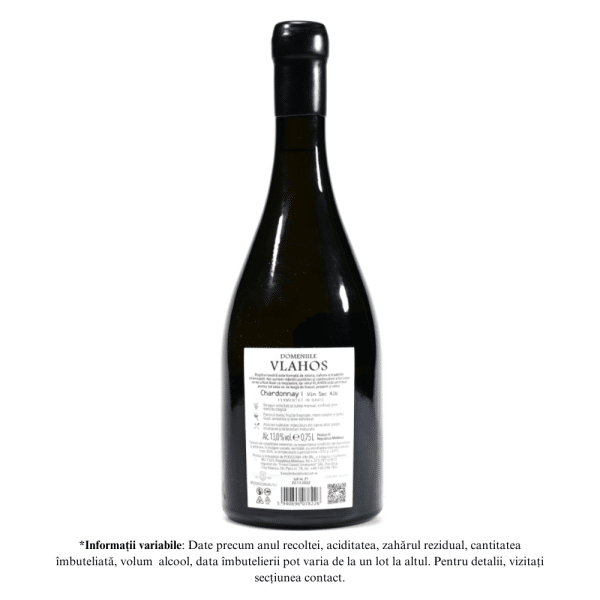 Vin alb sec, Chardonnay. Domeniile Vlahos Podgoria 0.75L - Image 2