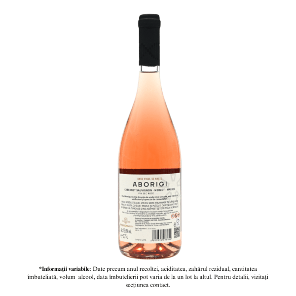 Vin rose sec, Cabernet Sauvignon, Merlot, Malbec, Aborigi Podgoria 0.75L - Image 2