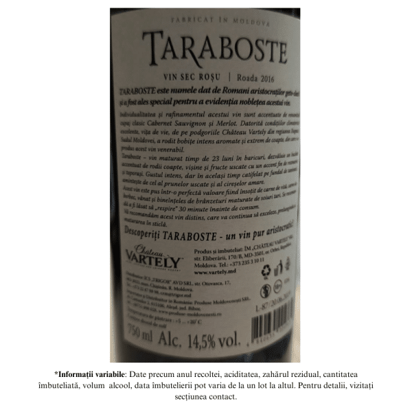 VARTELY TARABOSTE CABERNET & MERLOT 2016 - Image 2