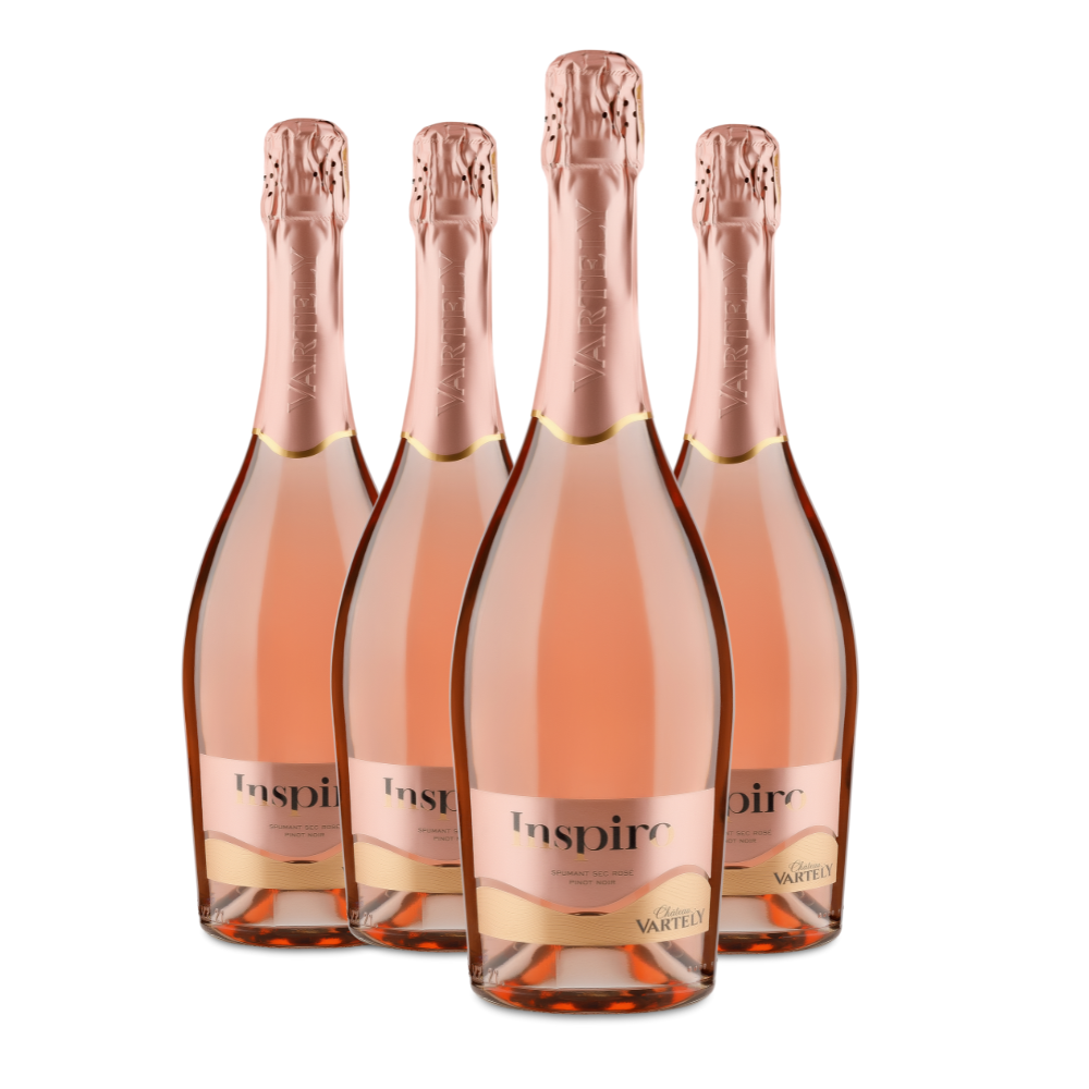 Pachet 4 x Inspiro Vartely Spumant Pinot Noir rose sec 0.75 L