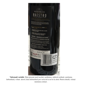 Vin Roșu Demisec, Emblematique Secret Blend, Maestro Apriori Wine, 0.75L